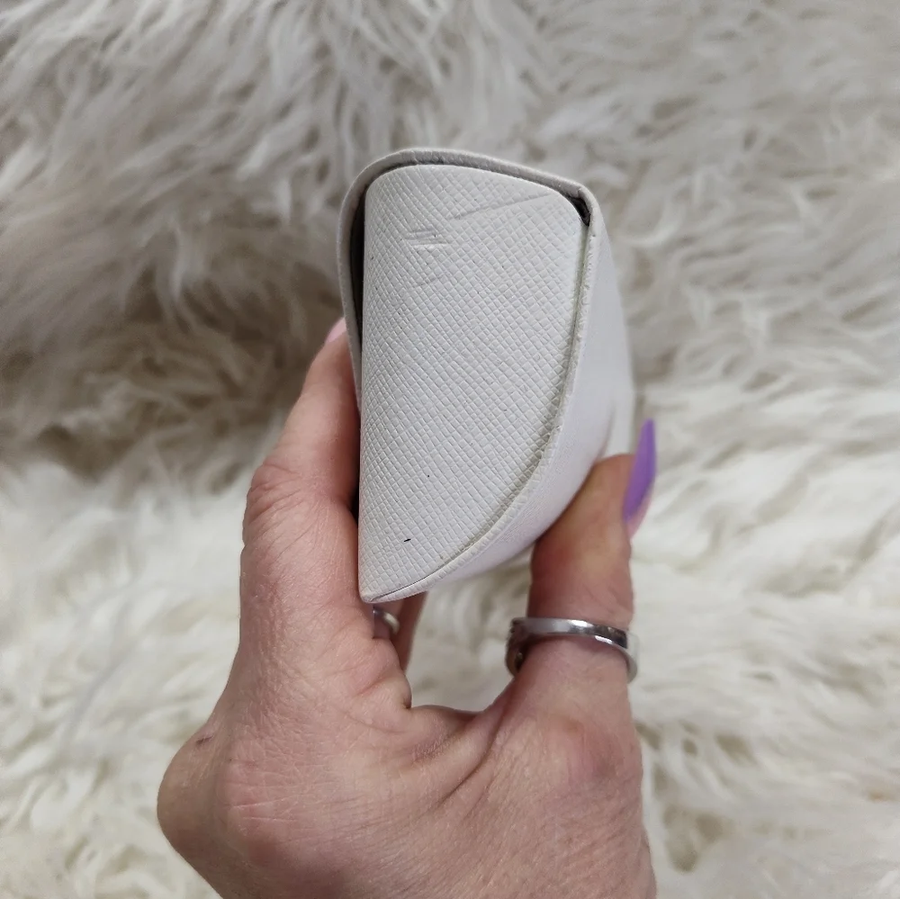 Michael Kors White Silver Logo Eyeglass Case